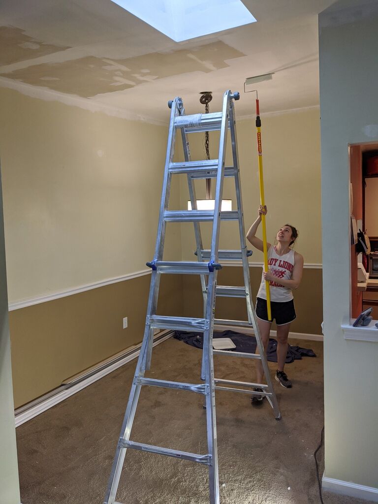 The pandemic halted many of the fun things Brian and Steph would have loved to have been doing in the Summer of 2020. However, having so much free time Brian decided it was time to continue and focus on his home projects, specifically the ceilings. This project had begun shortly after Brian and Steph had met in 2018. As the summer was coming to an end and Steph’s lease was ending, she decided that she was willing to move in with Brian under the condition that the ceilings would need to be finished as she did not “want to live in a constant construction zone”. The project was finished however the joke was on her… she continues to live in perpetual home projects. 