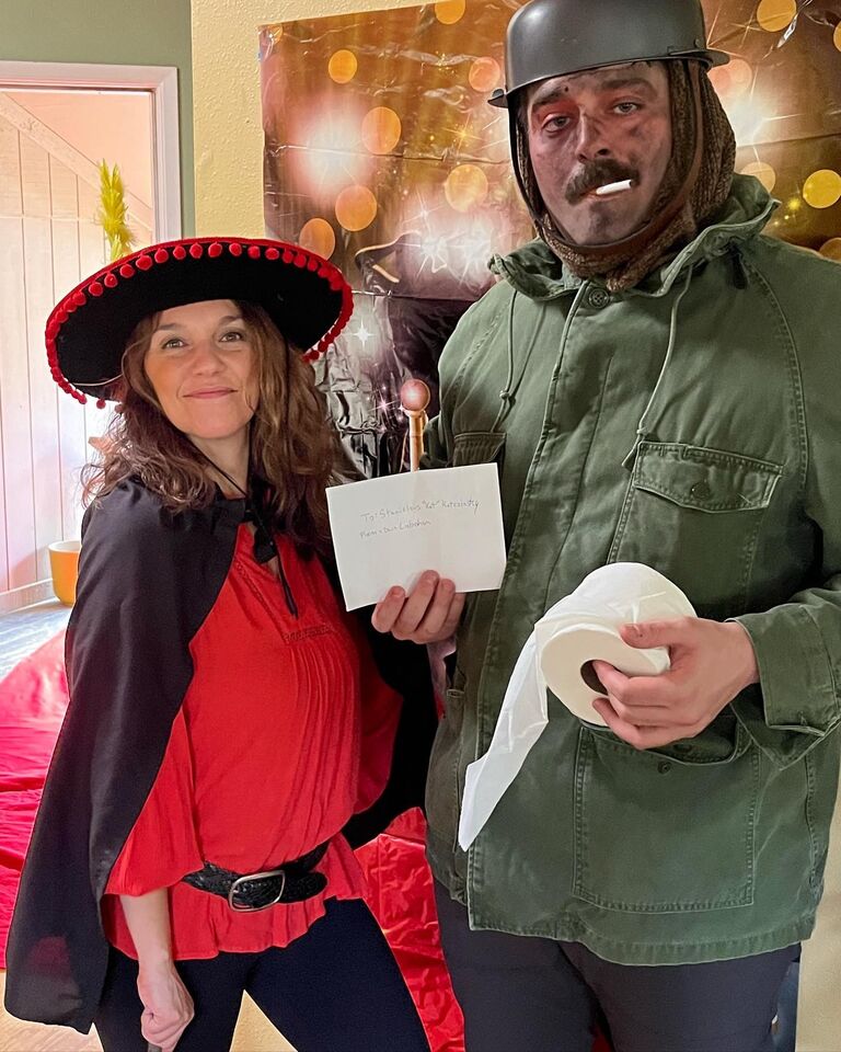 Oscar Party. Another Academy Awards party in the books. Can you guess our costumes again?