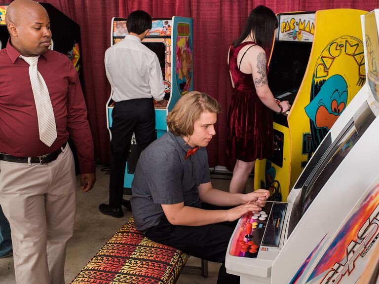Arcade games at wedding