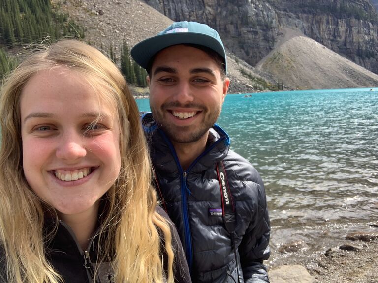 Selfie spree in front of Lake Louise, a Canadian classic!