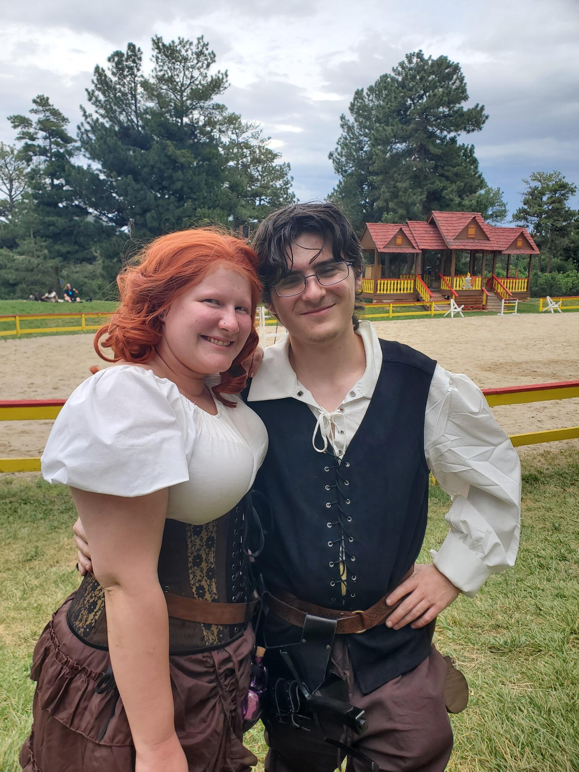 Couple's first Renaissance Festival together! What a dashing rogue, he stole her heart for sure.