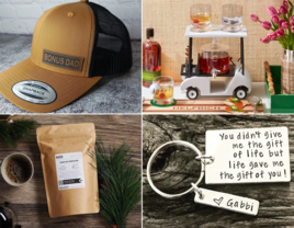 Collage of gift ideas for stepdad