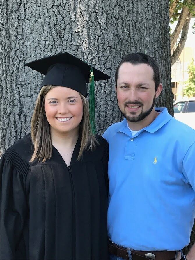Anna grades from DSU. 5 years before Clayton proposes!  Fun fact: She worked on campus as a RA in Brumby-Castle Hall. 