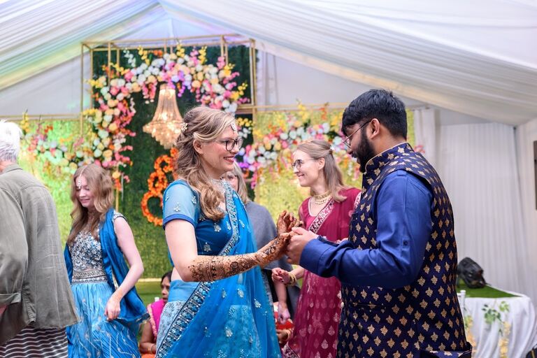 Dancing at the Mehendi and Sangeet