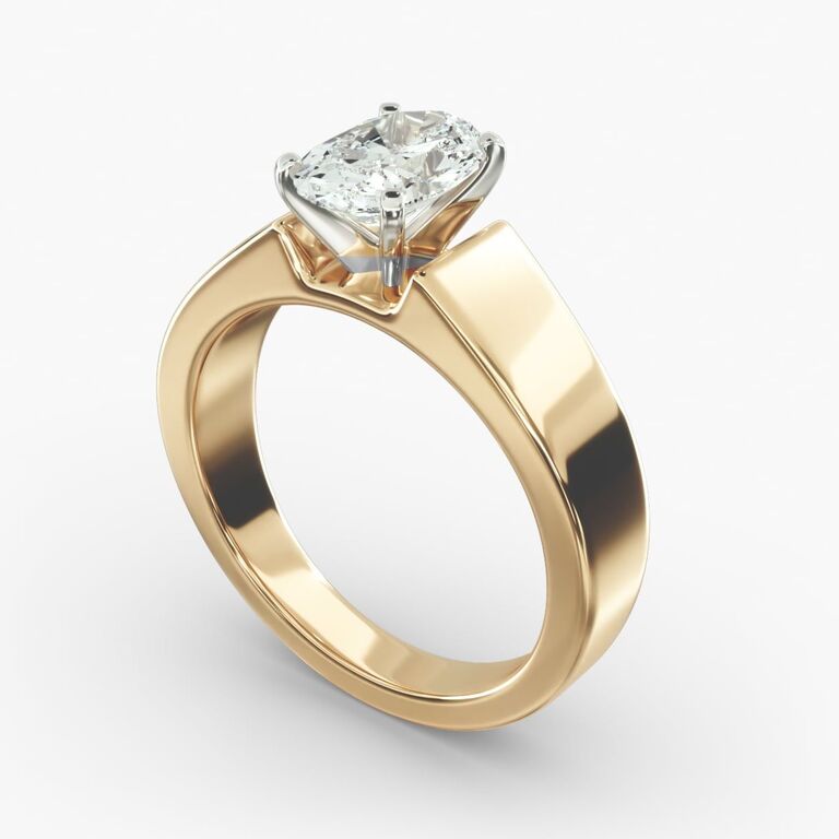 Wide band solitaire engagement ring from Blue Nile