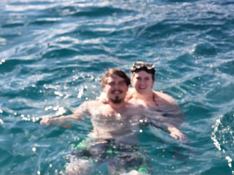 Blurry picture while we snorkel in Cabo