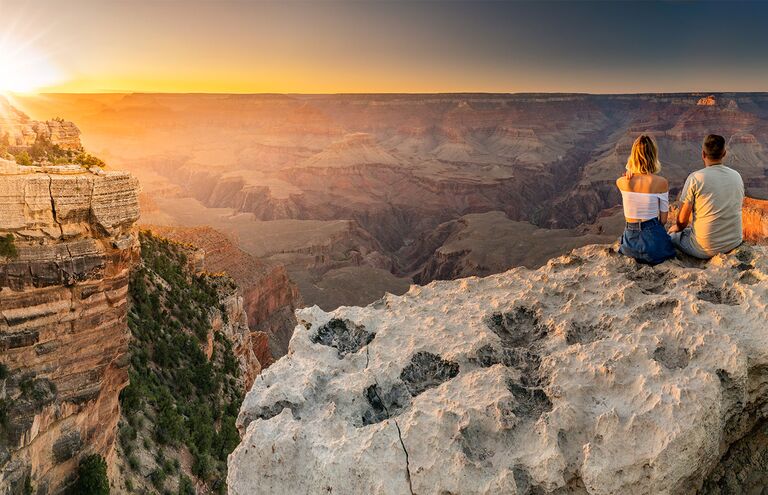 couple honeymoon nature Grand Canyon