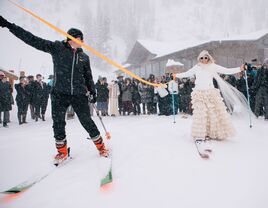 rustic causal winter wedding in Jackson, Wyoming