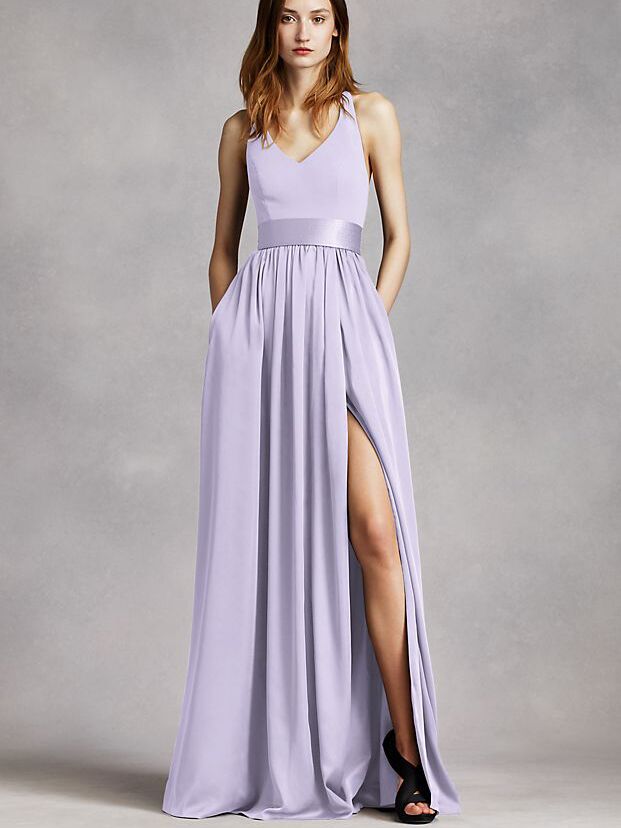 purple and white dress for wedding