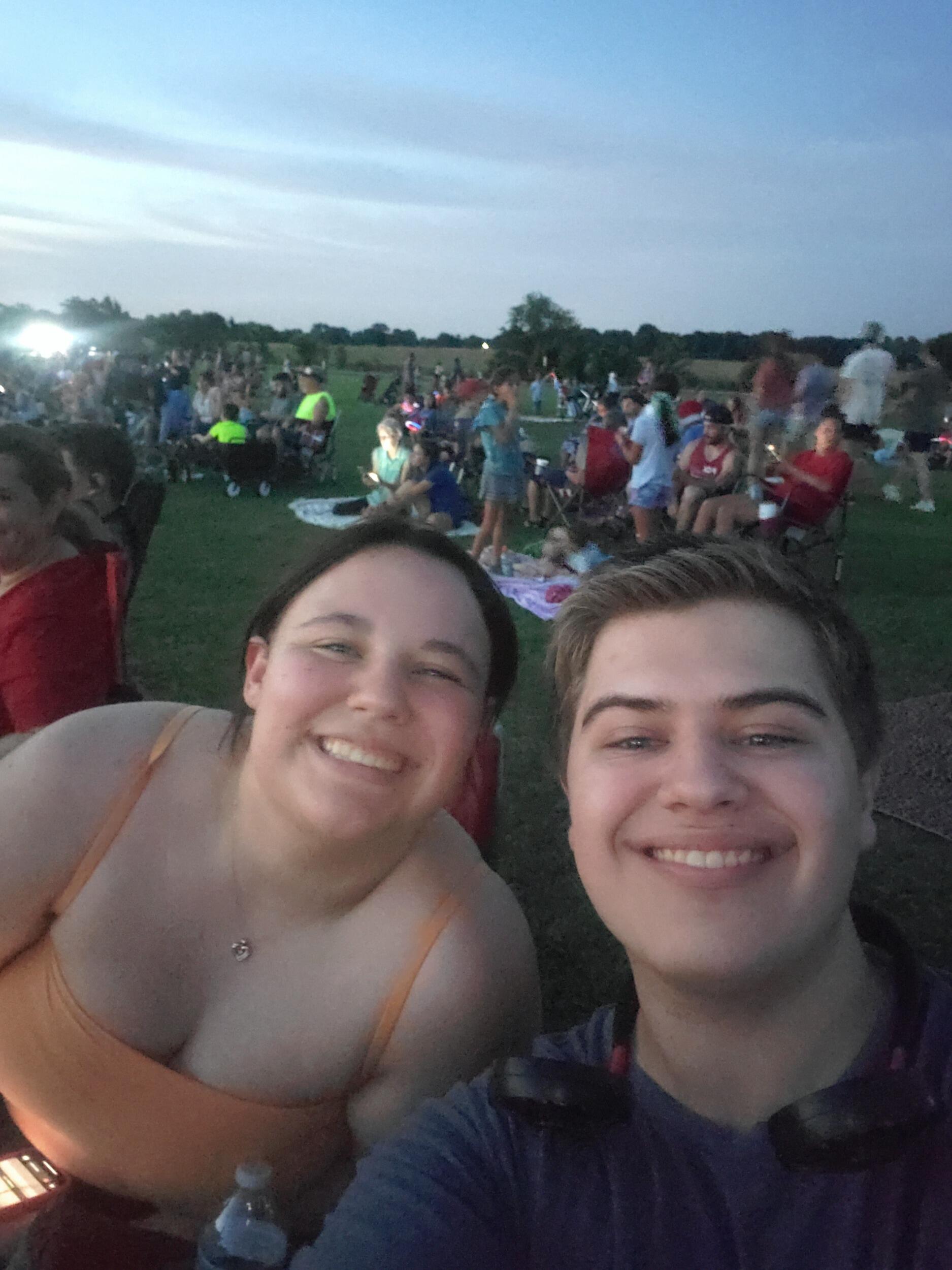 Watching fireworks on Fourth of July!