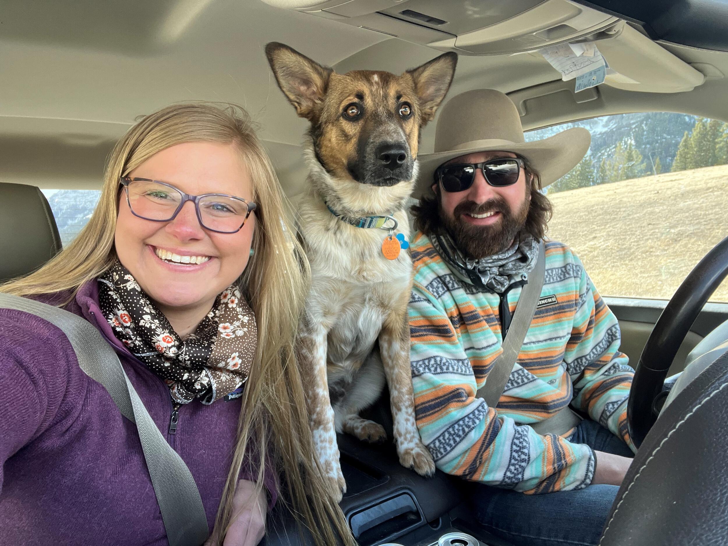 Touring Yellowstone National Park. Lots of questions ensue from the Floerchinger Family about why I didn't bring Max home; I didn't want them to scare him away. 