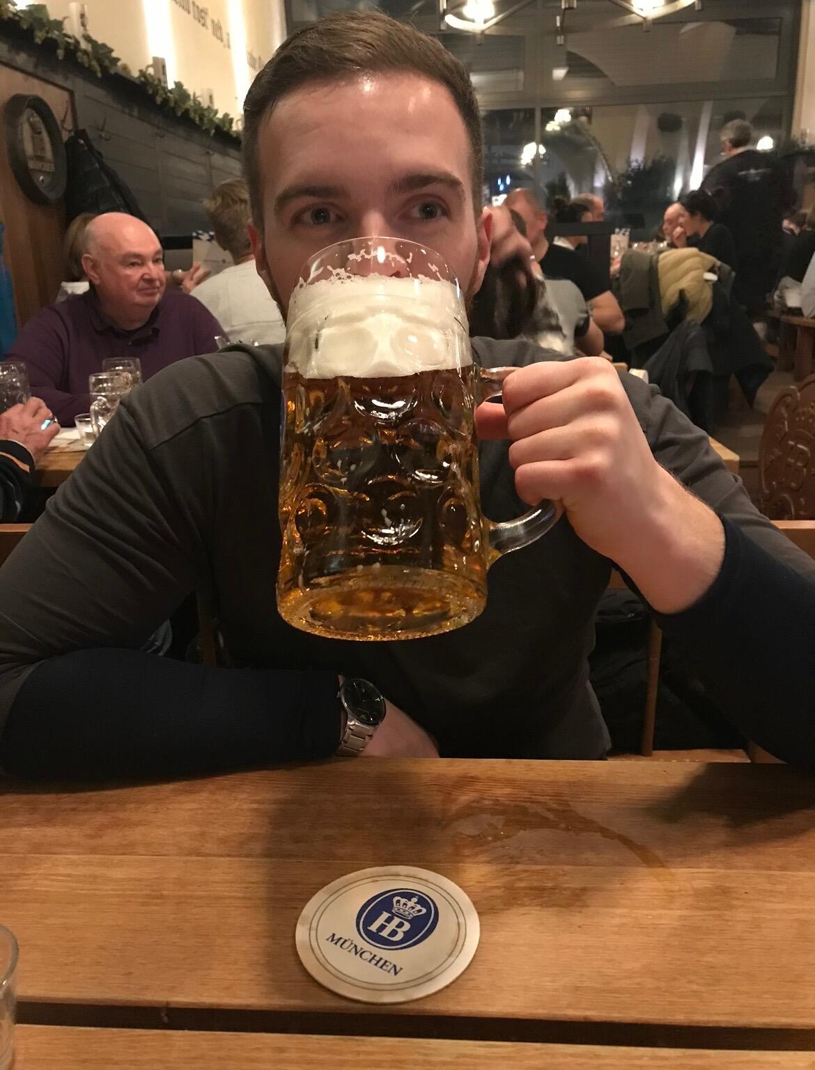 Or Berlin (Tom with a massive beer? No way!)