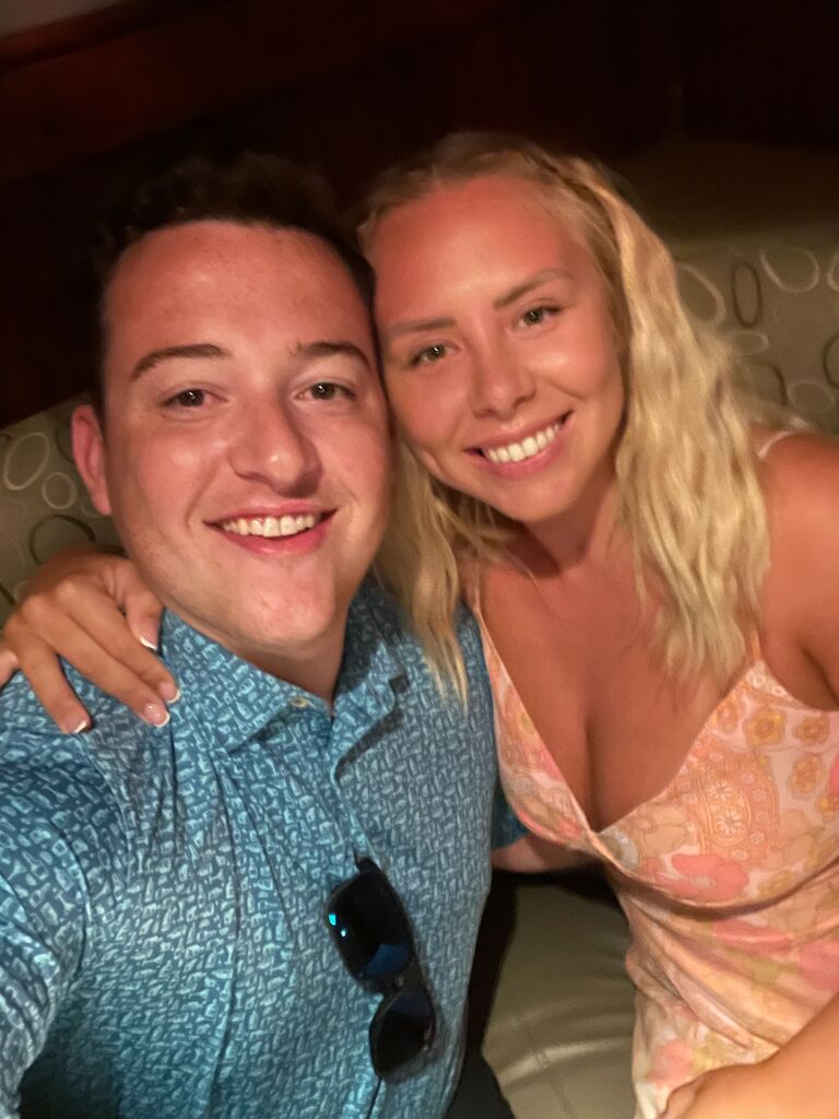 The one-year anniversary! Celebrated at the same place they became official, the Melting Pot!