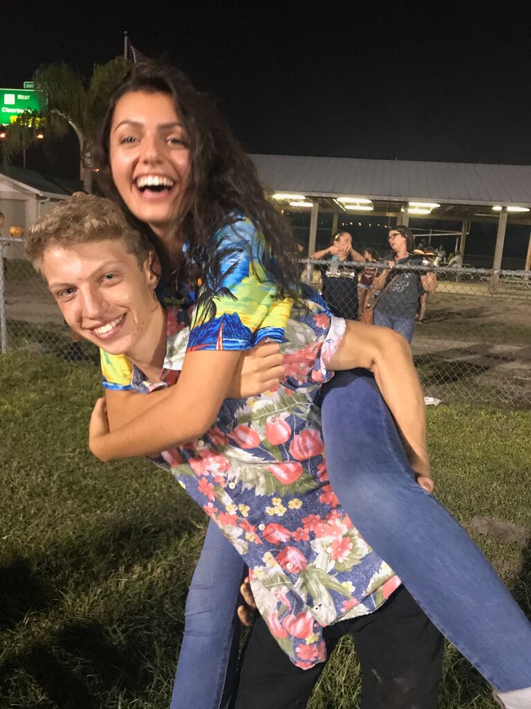 Dated throughout high school (This picture documents the only football game we went to together--school spirit!)