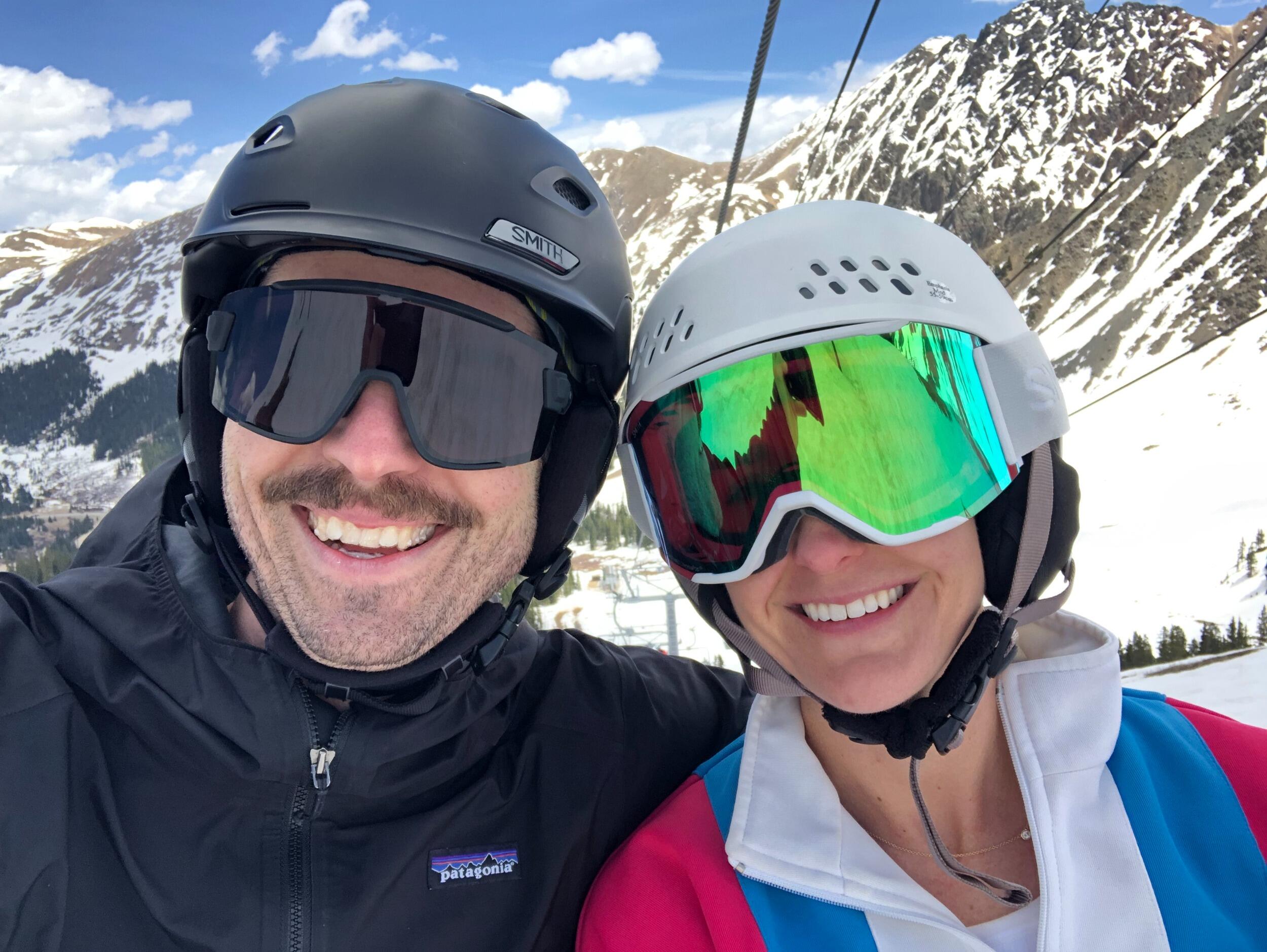 Our first photo together on a weekend spring ski trip to Breckenridge. 