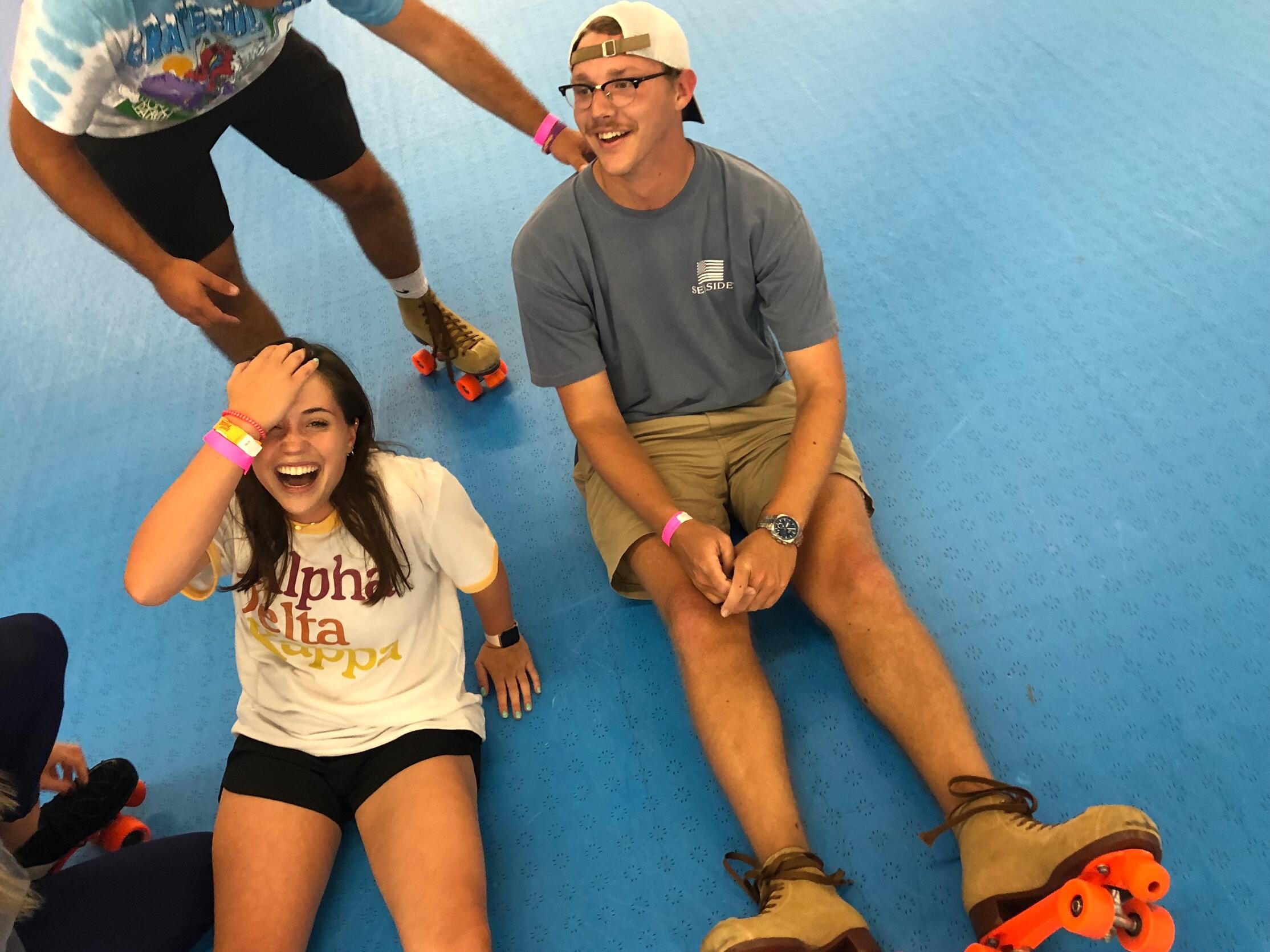 First picture together, and yes, James pushed me down!