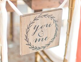 You + me sign for wedding reception