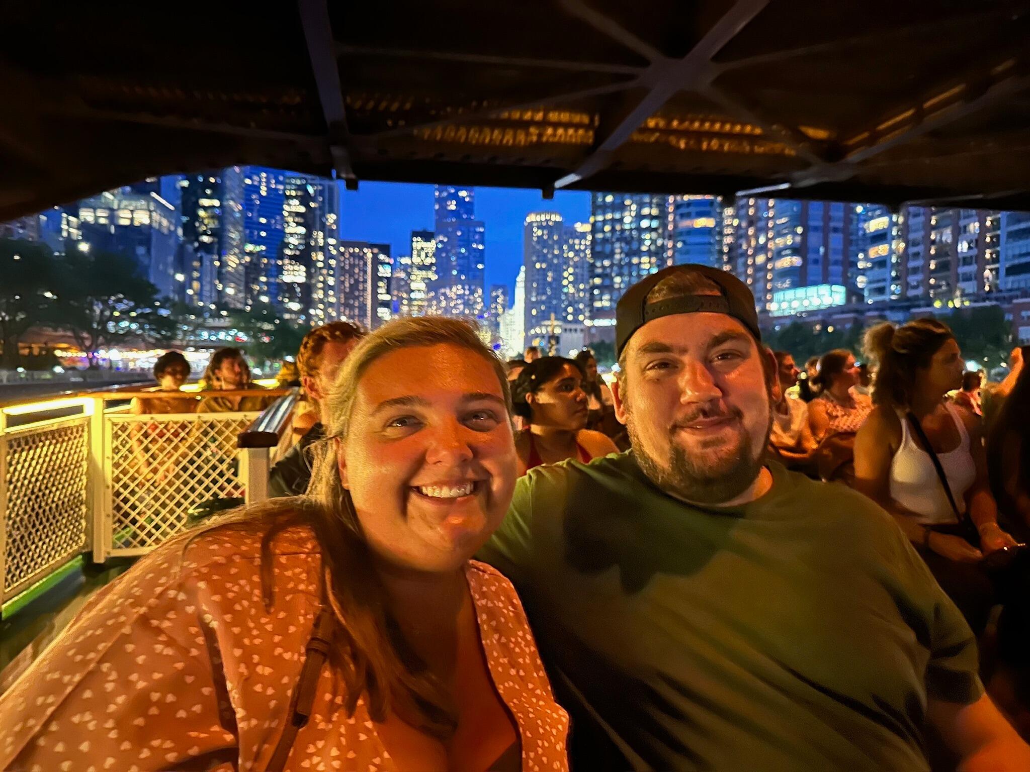 Sunset Chicago River cruise