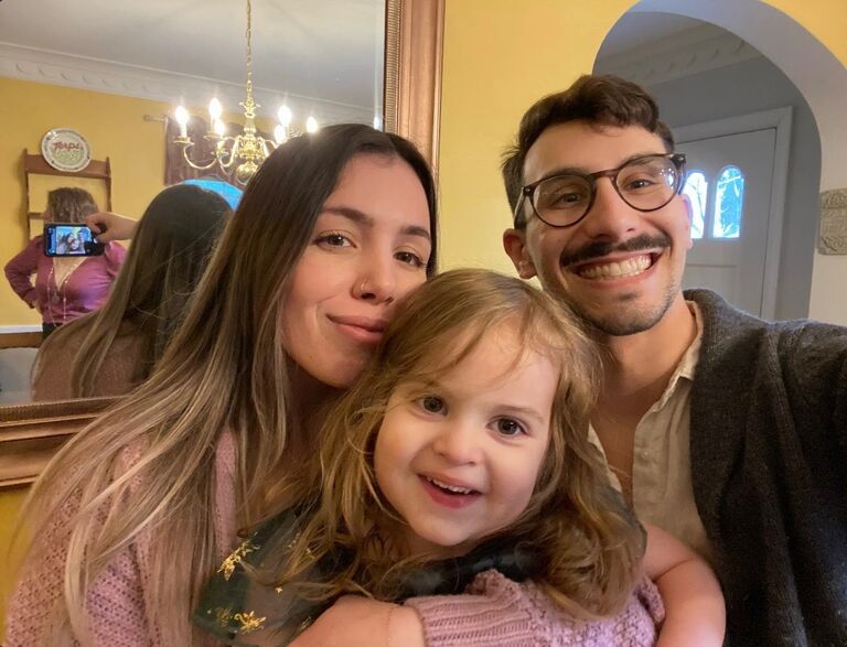 Playing with Charlotte, our flower girl!