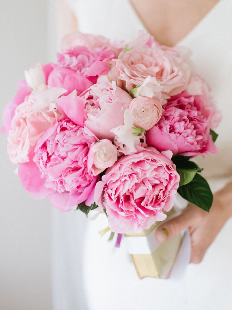 pink peony wedding bouquet