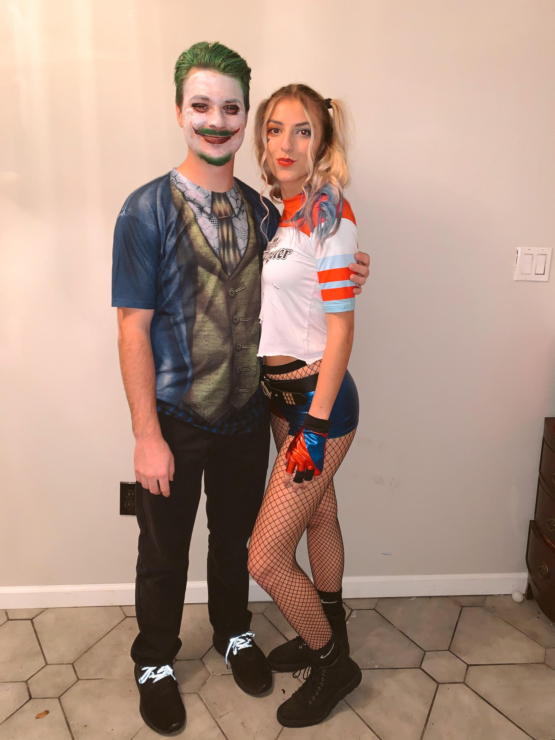 The day we met in person! After months of having an online class together during the Covid pandemic, we met up at an IHOP to finish our group project, only to find out we were going to the same Halloween party and Dylon needed a costume! Of course I told him to be the Joker to my Harley Quinn..