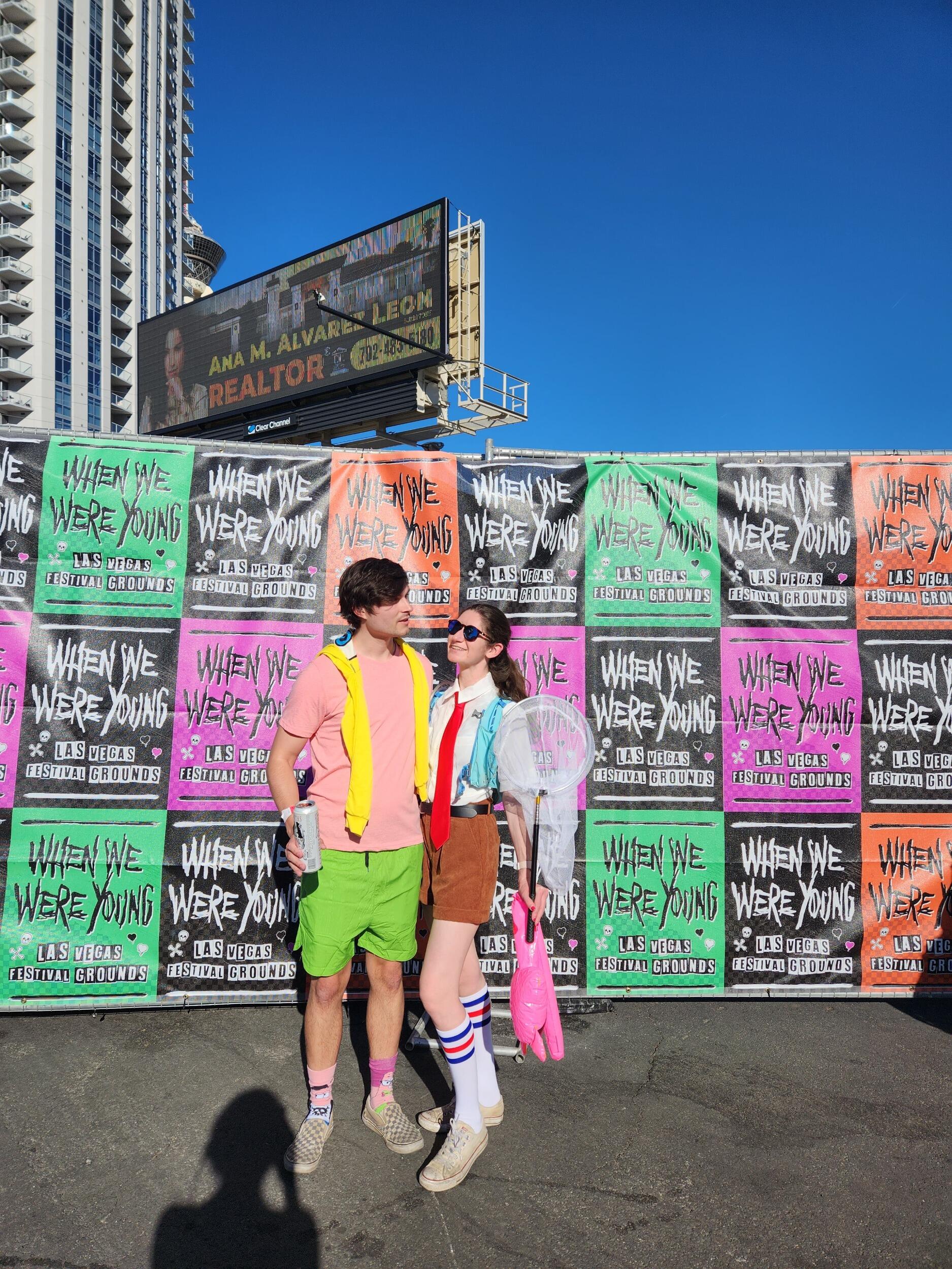 Dressed as SpongeBob and Patrick for Halloween at WWWY 2022 - aka dressing as themselves. 
