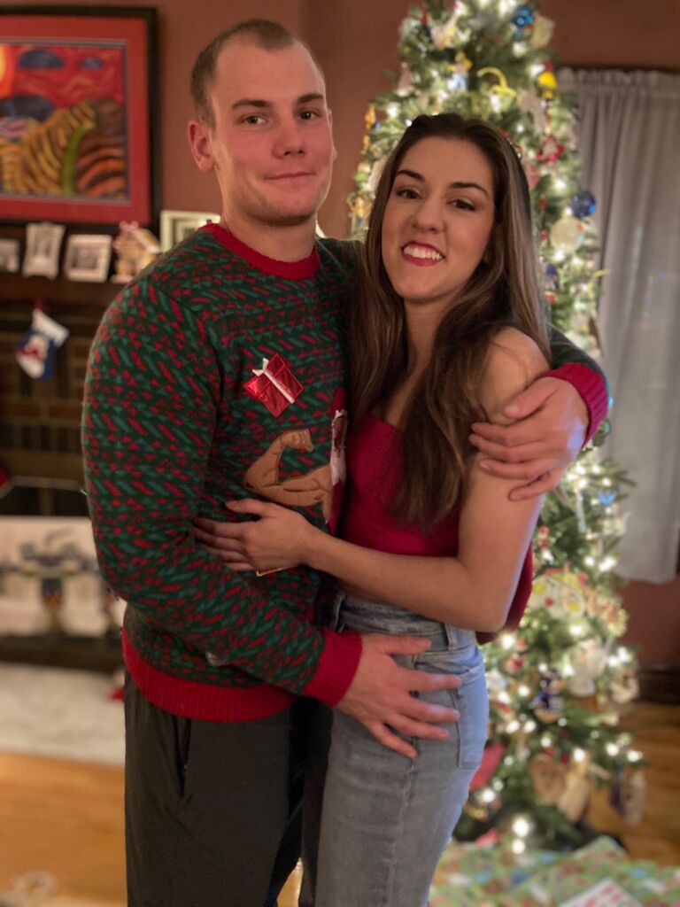 Christmas #3!! Hope is asking Santa to bring Zach his hair back for Christmas.  Please and thank you. 