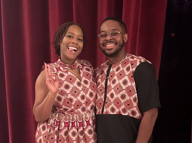 J+M pose in their ashobi for a close friend's wedding.