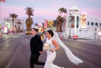 Couple getting married in Vegas
