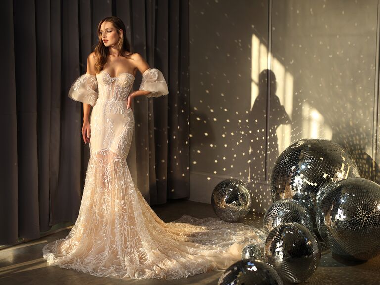 Mermaid Swarovski Dress with Veil  Swarovski dress, Wedding dresses  corset, Ball gowns wedding