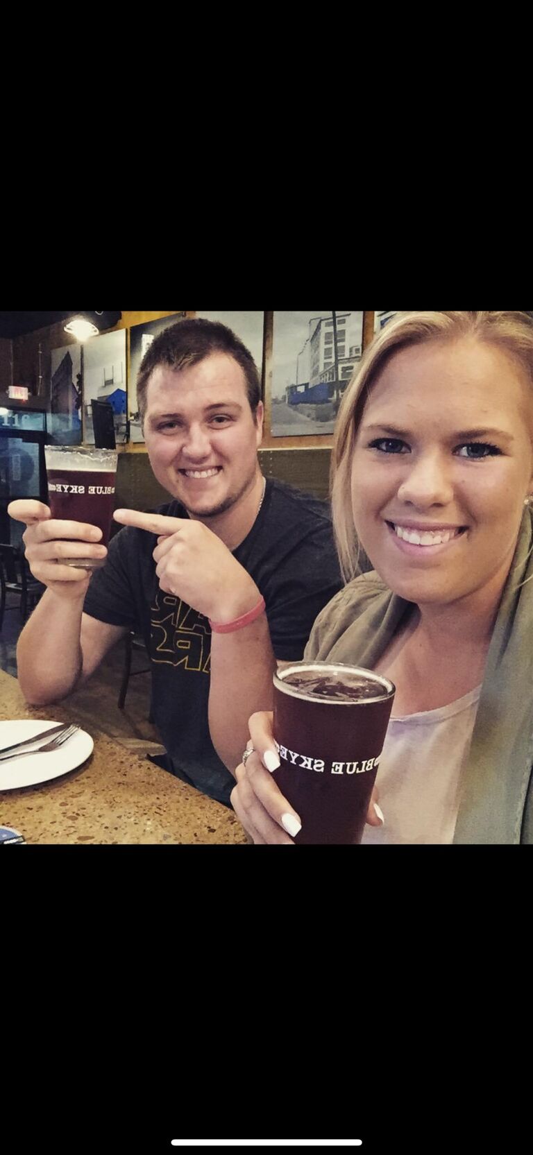 First beer after moving to Salina, Kansas together. 