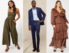 Three guest outfits for rehearsal dinners