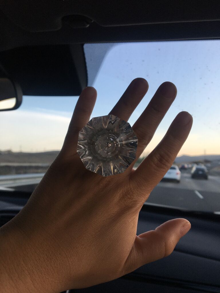 Our engagement  story begins here...

Around 6:10pm
We are on our way to our Thursday night dinner reservations at The Drake in Laguna Beach. We celebrated our 11th year anniversary on the 24th of September. So this date felt like a nice random date night.

During our drive he pulls out a big fat plastic diamond ring and hands it to me. Continues to say "My sister saw it at the store and thought it'll be funny to gift to you"
...thank you aylin :)