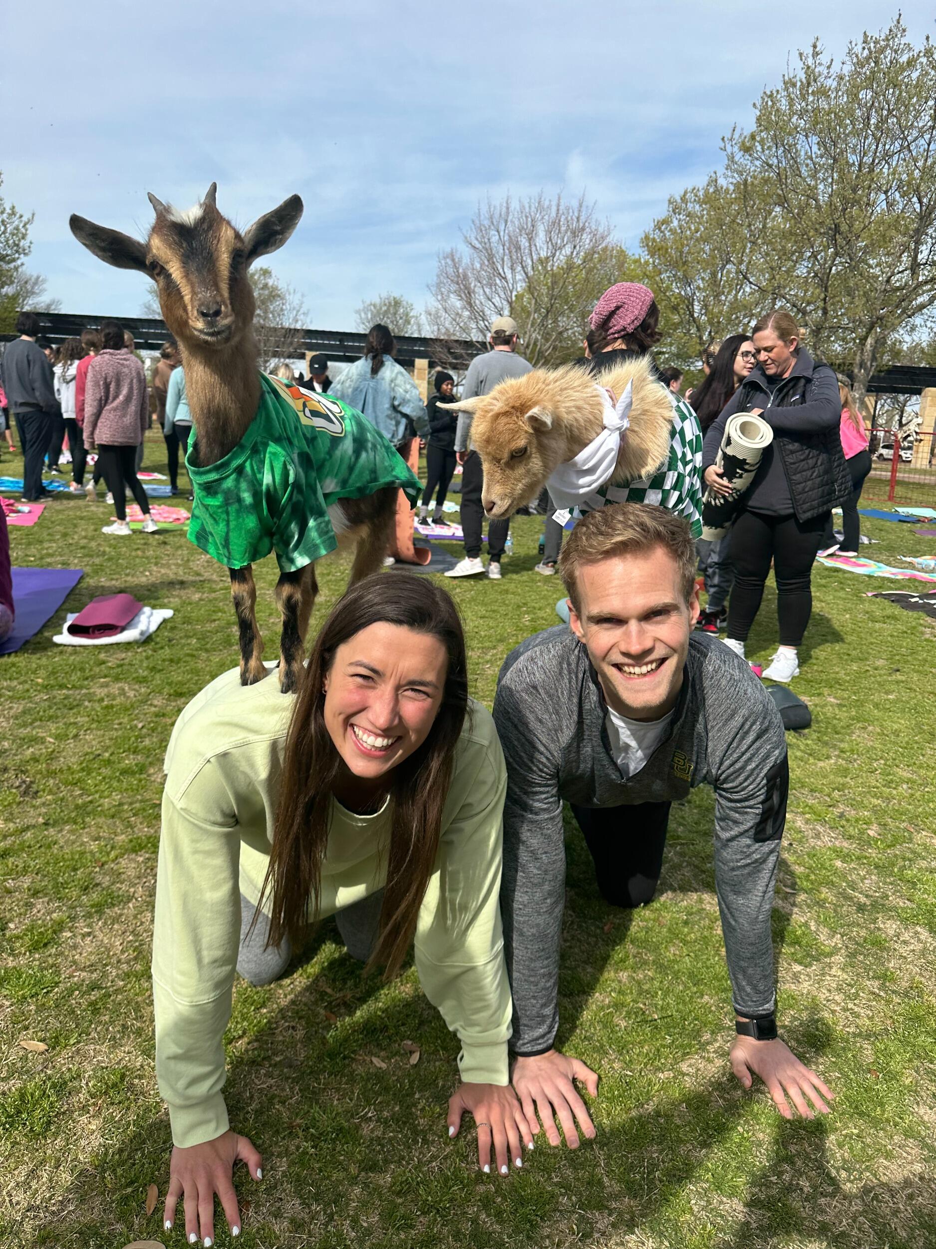 Sam planned a GOAT Yoga date! We had SO much fun!