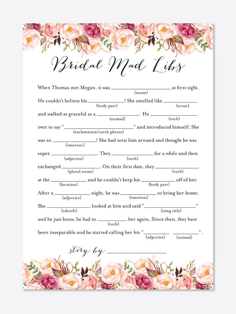 The Best Cheap Free Printable Bridal Shower Games From 0 To 6