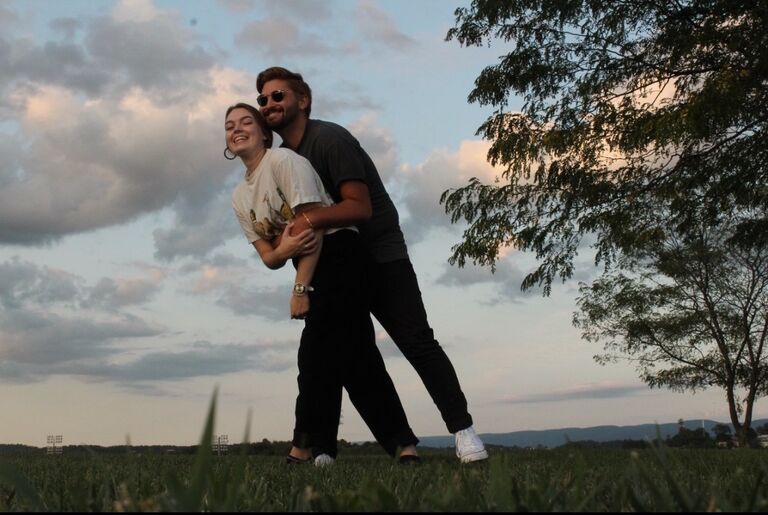 6 Months later, COVID allowed us to go back to school.  Joshua and Mackenzie made sure to treasure every moment together, even with the tight restrictions.