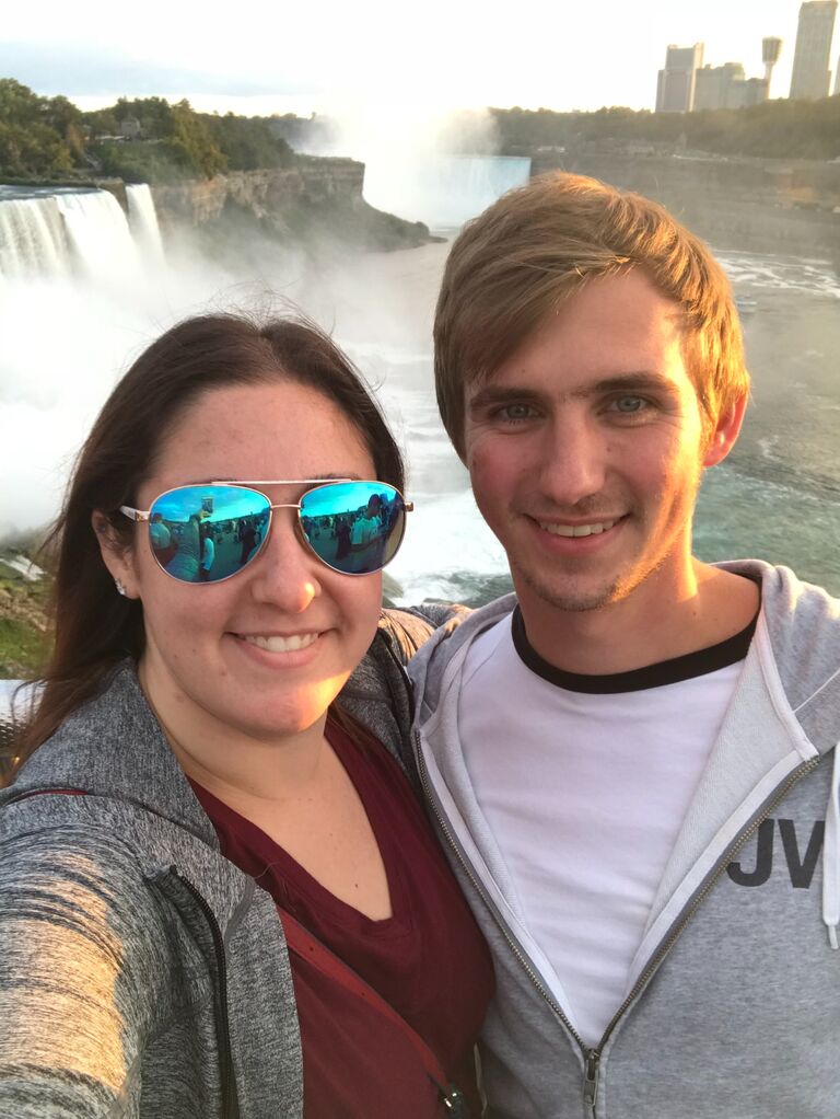 Our "official" anniversary on our first trip together (Niagara Falls)