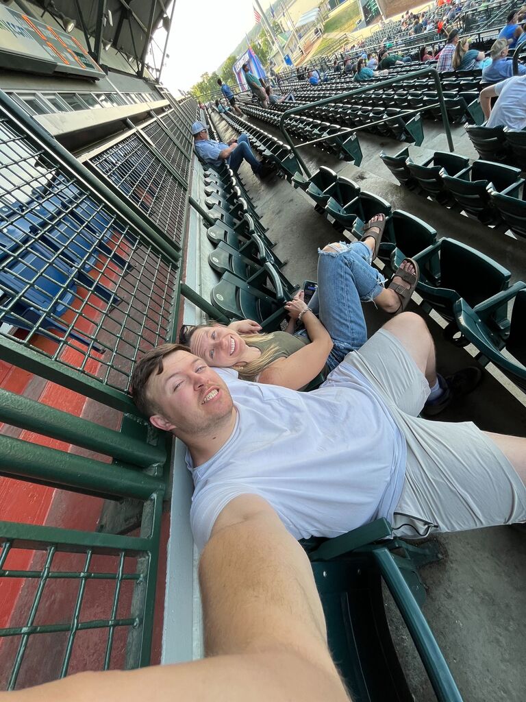 Val took Daniel to Lexington, KY where she went to high school. One of the happiest days of Daniel's life. They watched semi-pro baseball and drank peach flavored bourbon. Perfect day!