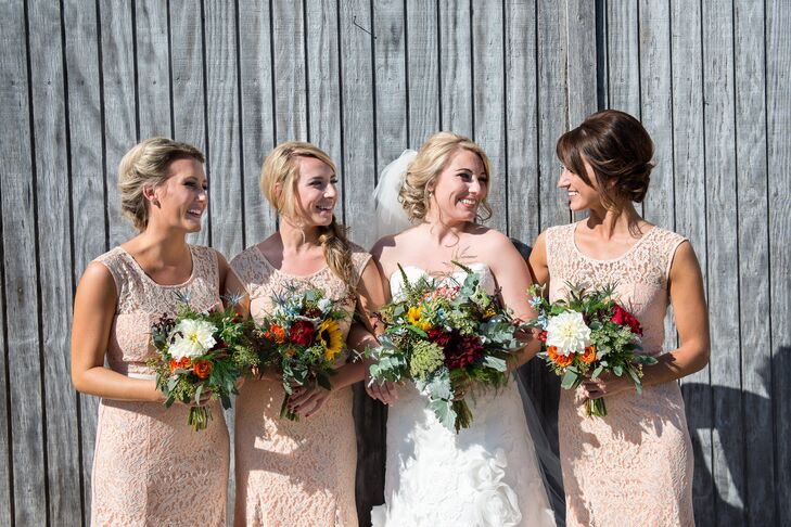 apricot bridesmaid dresses