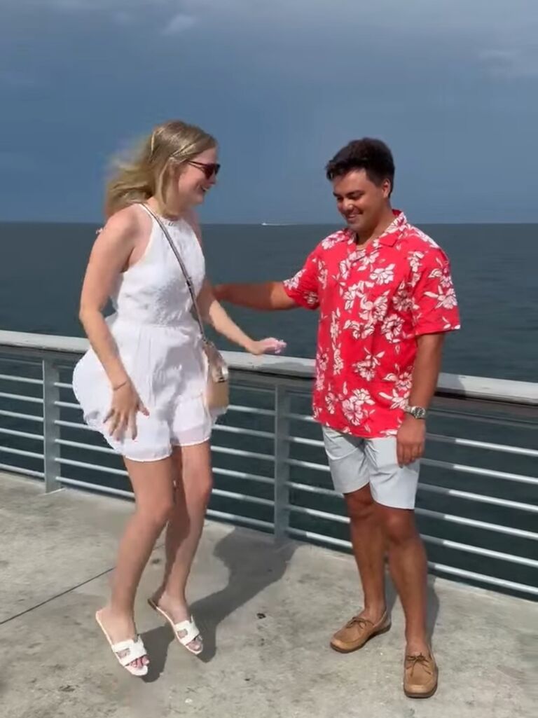 Jumping for joy because I get to marry the man of my dreams!