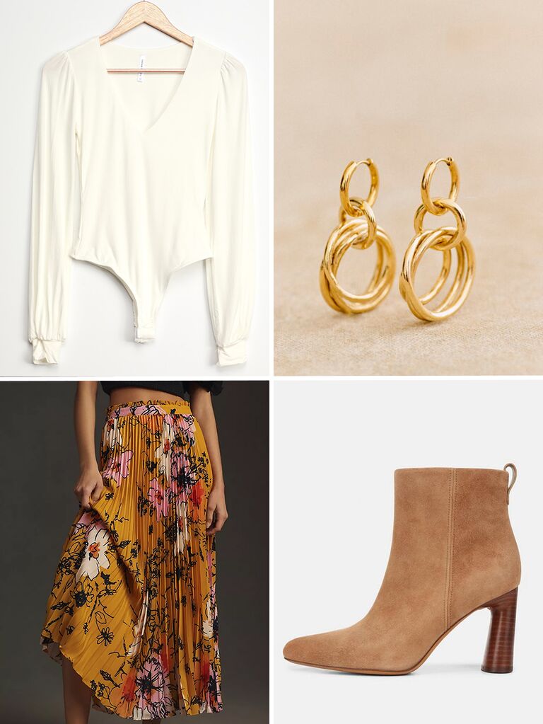 Classic women's engagement photoshoot outfit for spring