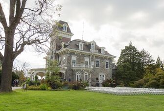 Outside view of Cylburn Arboretum and gardens