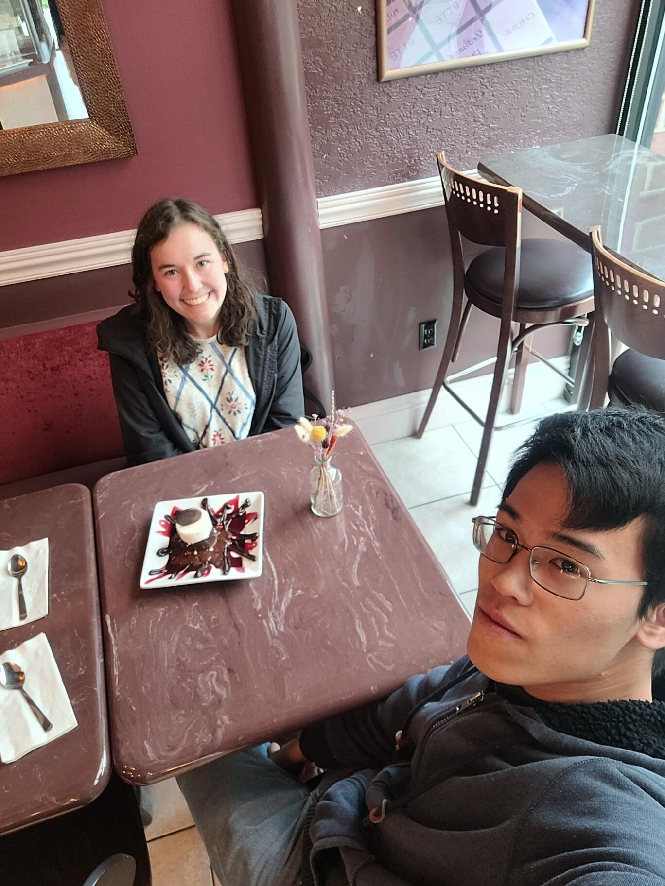 Our first picture together on our first date (in Fort Wayne)! Jonathan looks so happy!!