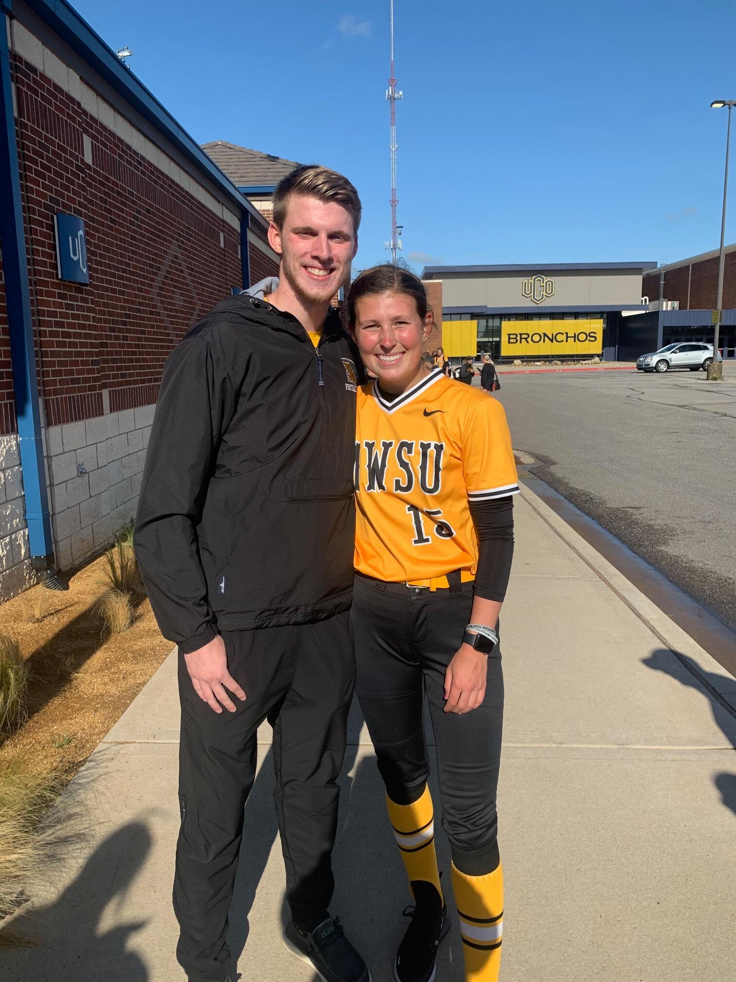 Cody came to watch some softball in Oklahoma