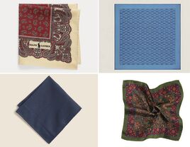 Four wedding pocket squares