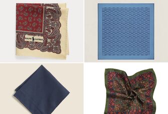 Four wedding pocket squares