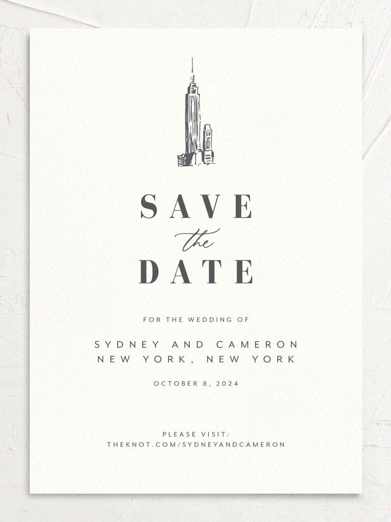 new york city destination wedding save the date