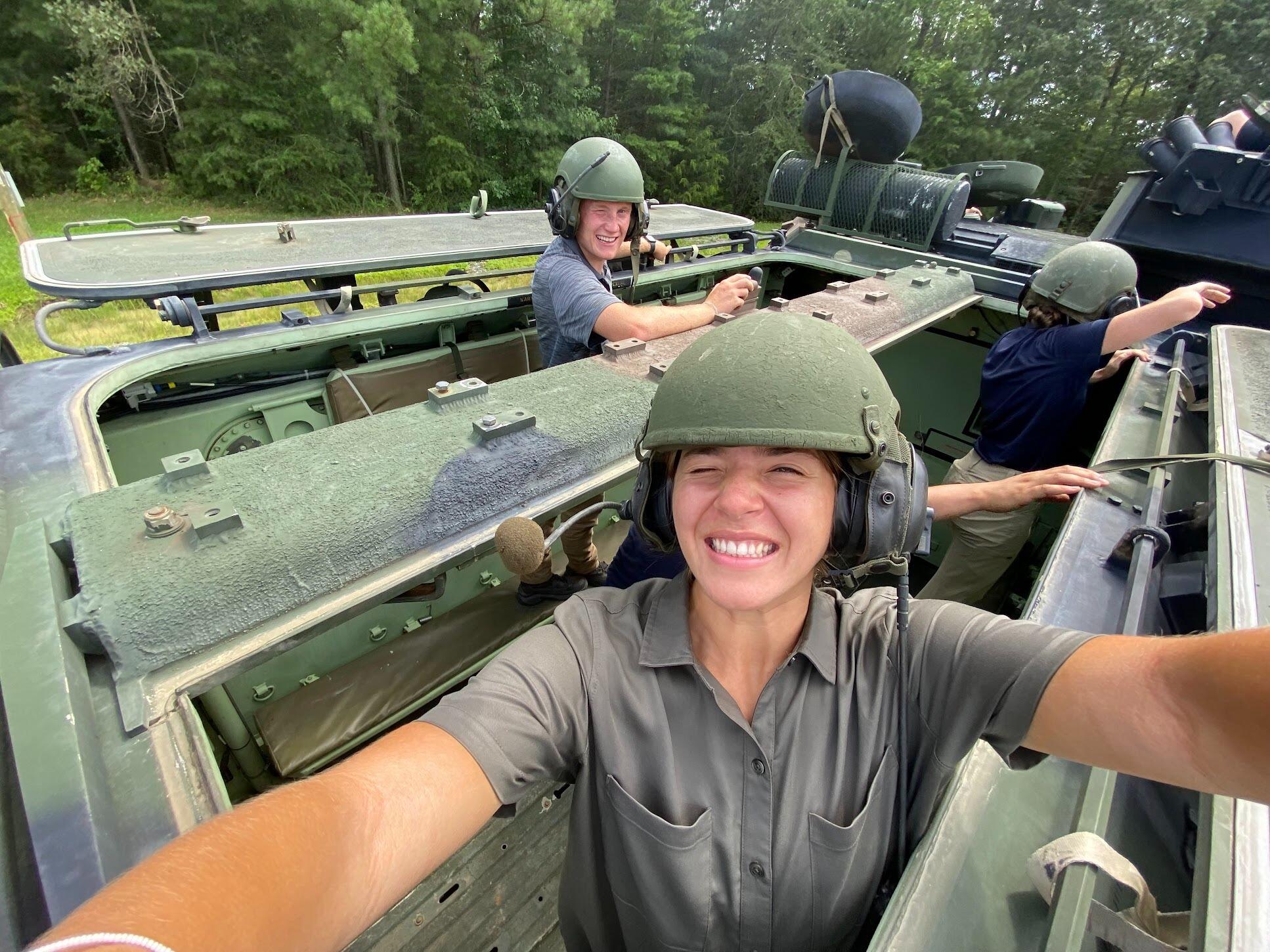 Sara and Andrew did the PEO-LS robotics internship together where they developed their interest in the Marine Corps
