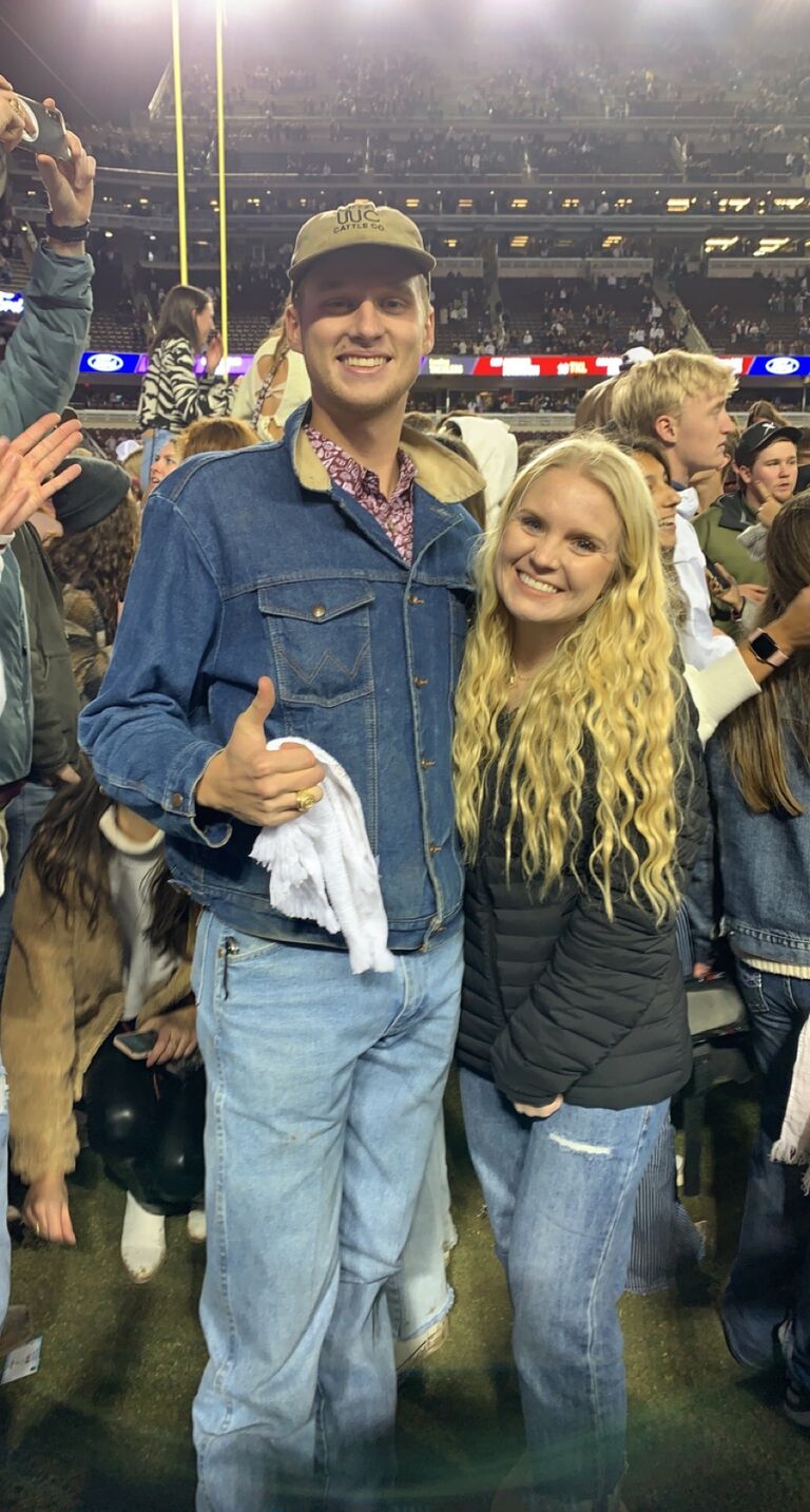 Storming the field after A&M beat Alabama!!