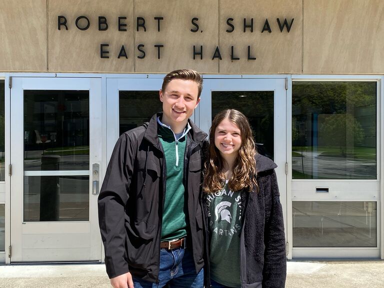 We visited MSU together after our freshman year was online. We both lived in Shaw Hall sophomore year.  